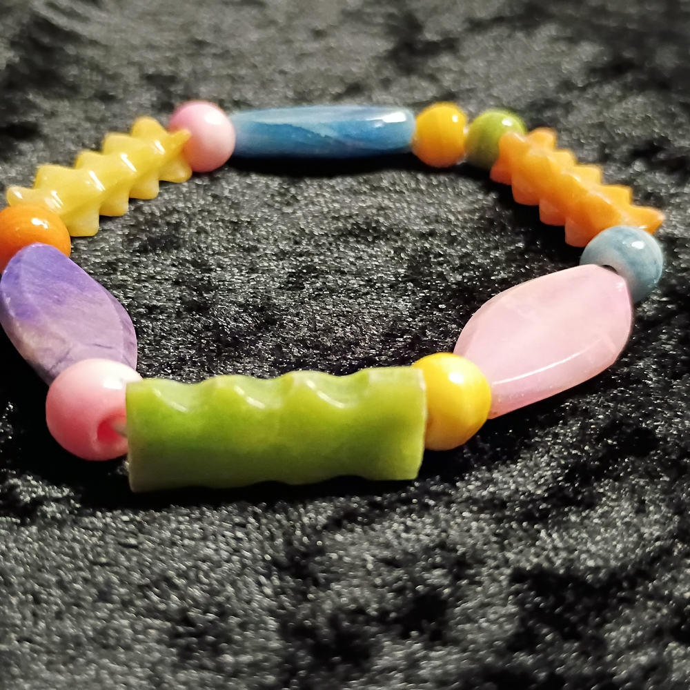Vintage Dyed Onyx Colorful Beaded Bracelet Design 7